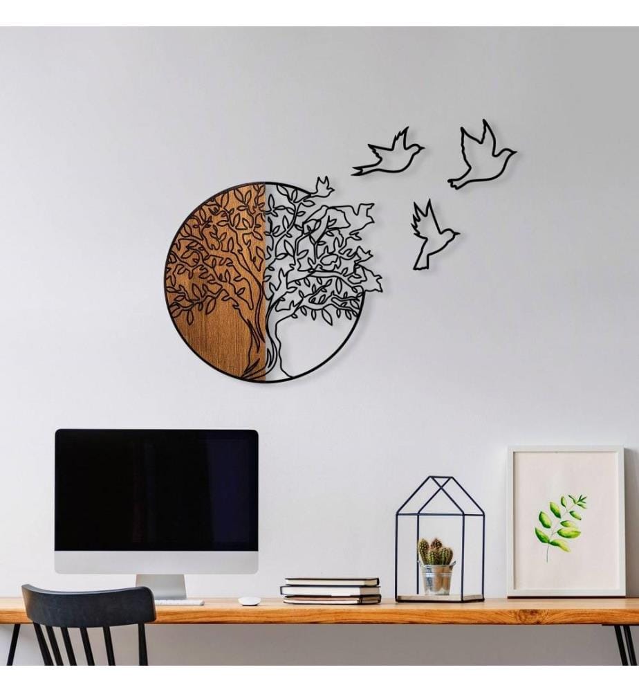 Accessoire mural décoratif en bois, noyer noir, bois