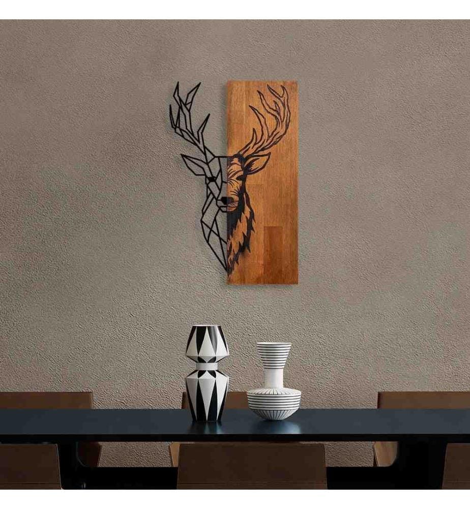 Accessoire mural décoratif en bois, noyer noir, bois