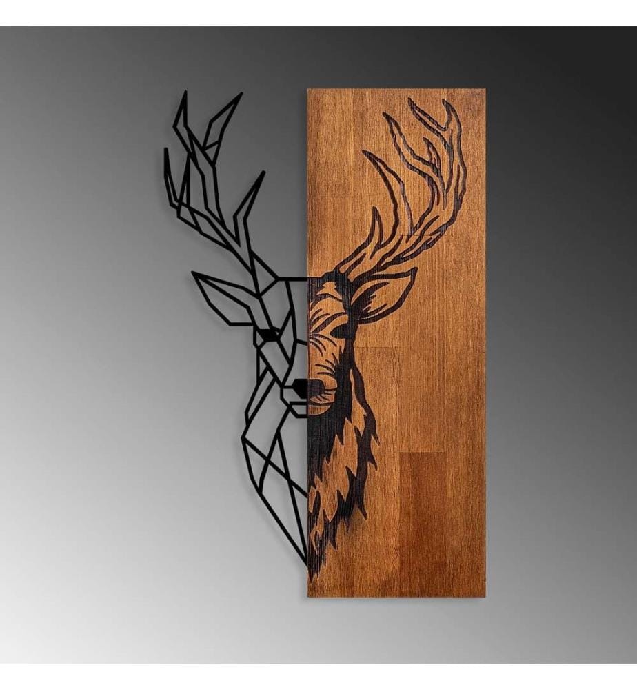 Accessoire mural décoratif en bois, noyer noir, bois