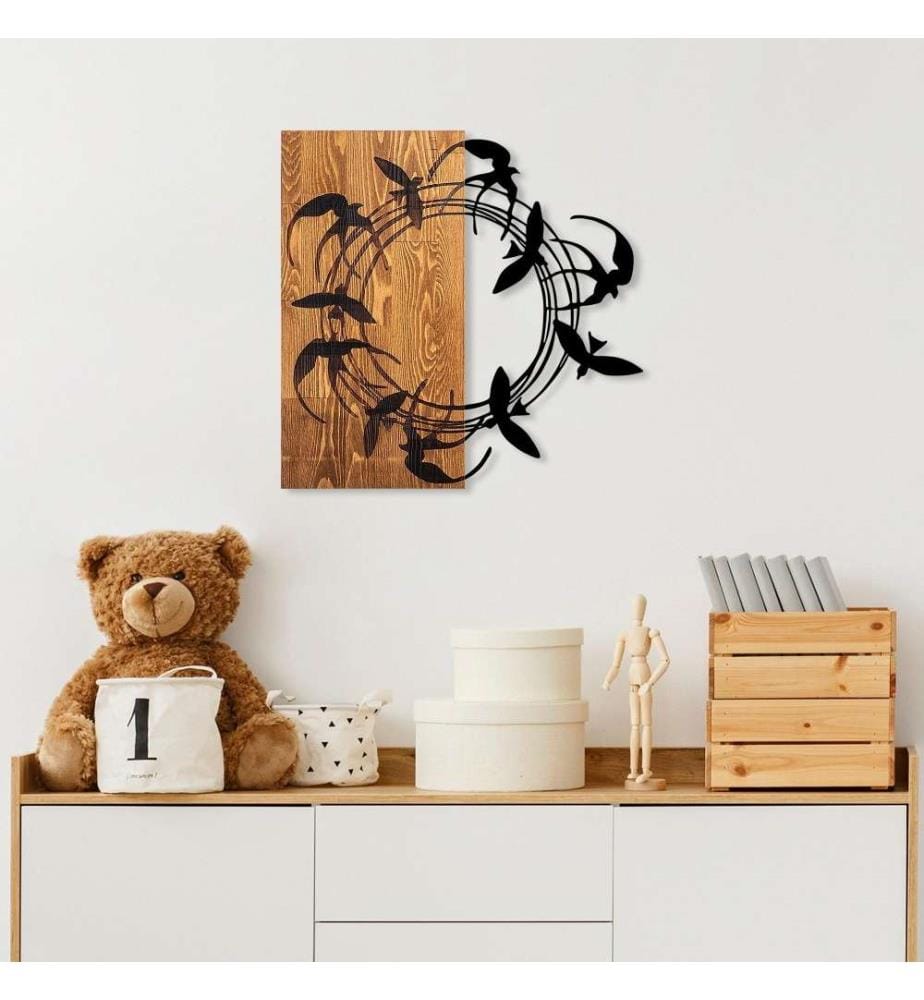 Accessoire mural décoratif en bois, noyer noir, bois
