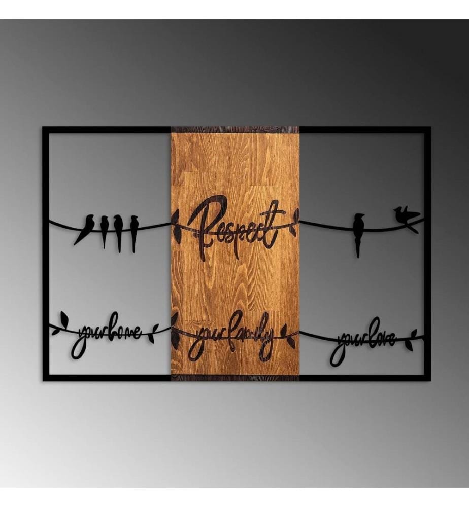 Accessoire mural décoratif en bois, noyer noir, bois