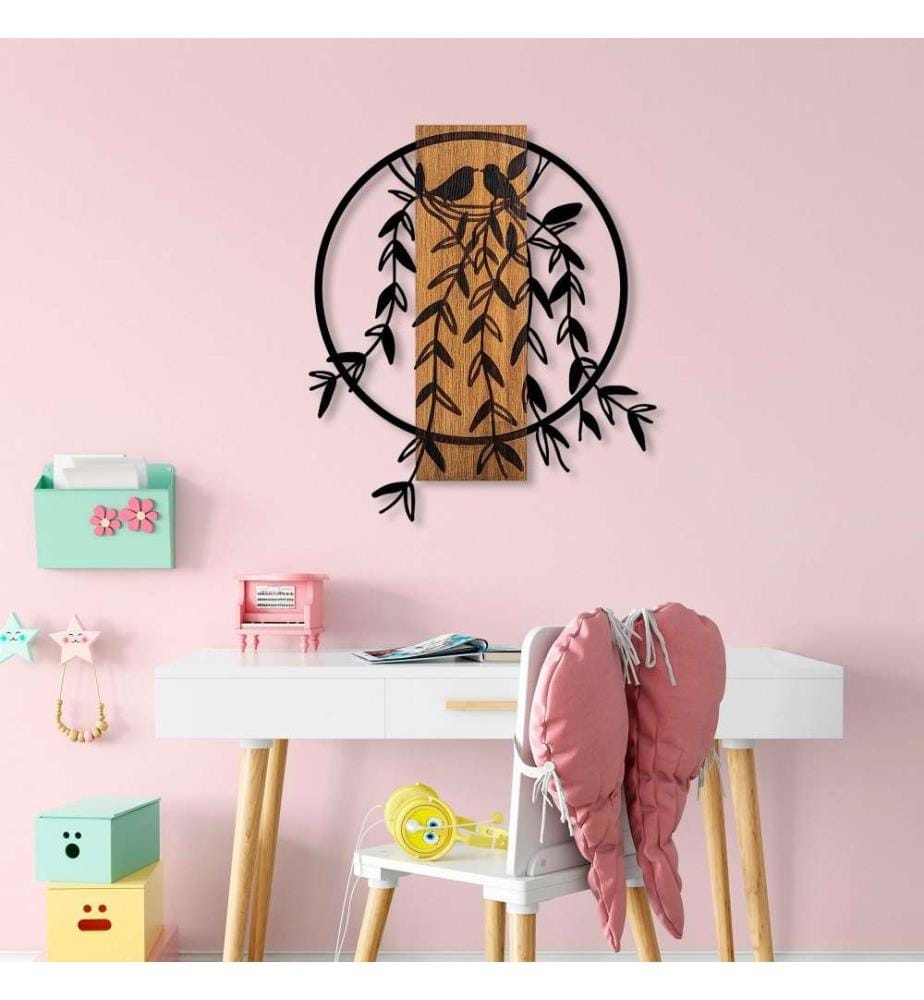 Accessoire mural décoratif en bois, noyer noir, bois