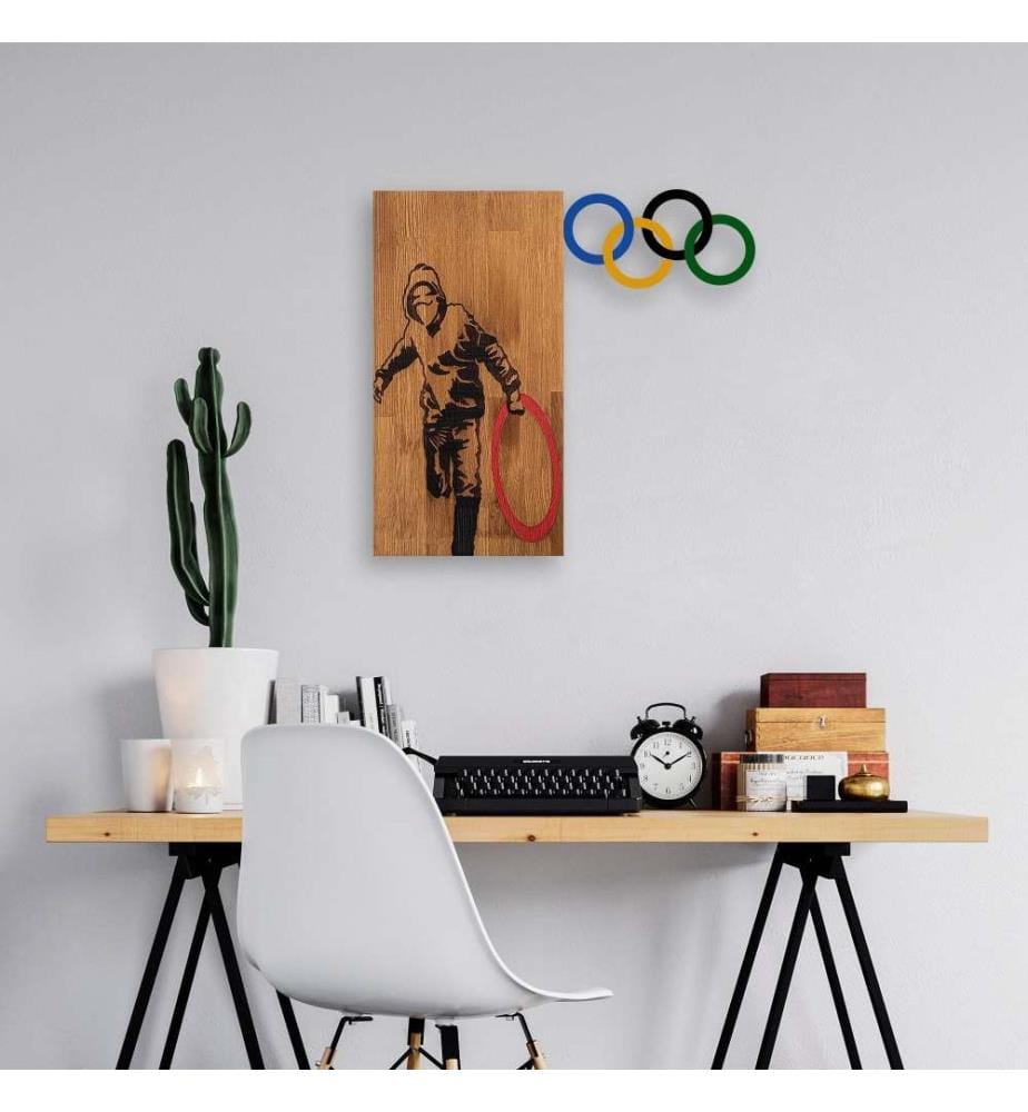 Accessoire mural décoratif en bois, noyer noir, bois