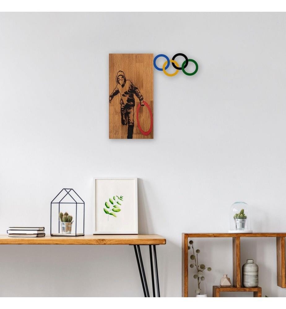 Accessoire mural décoratif en bois, noyer noir, bois