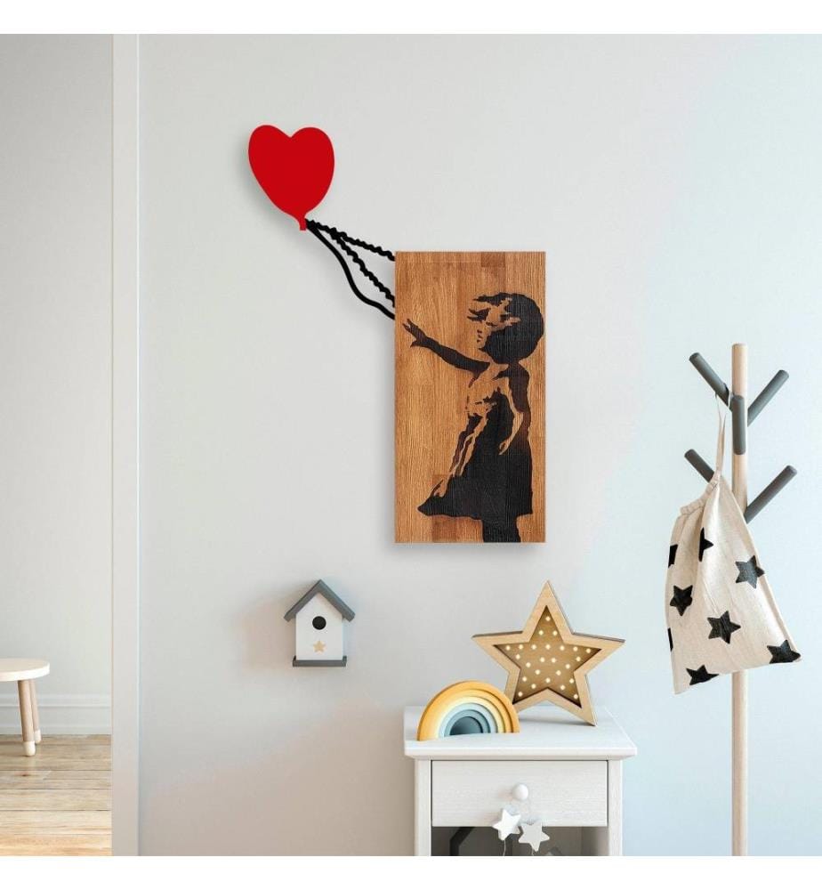 Accessoire mural décoratif en bois, noyer noir, bois