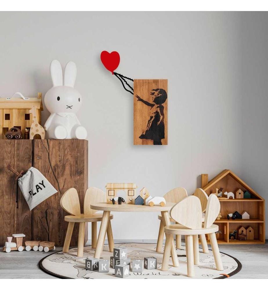 Accessoire mural décoratif en bois, noyer noir, bois