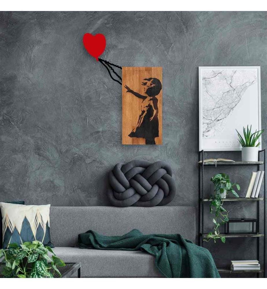 Accessoire mural décoratif en bois, noyer noir, bois