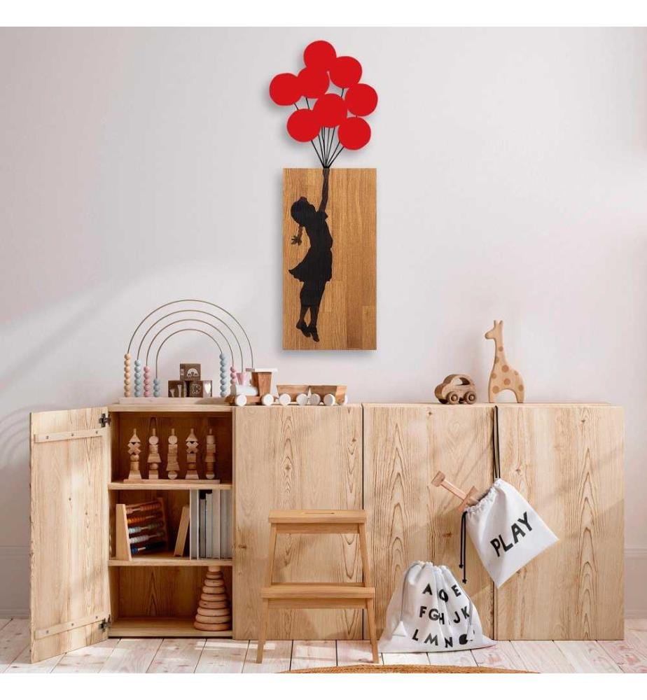Accessoire mural décoratif en bois, noyer noir, bois