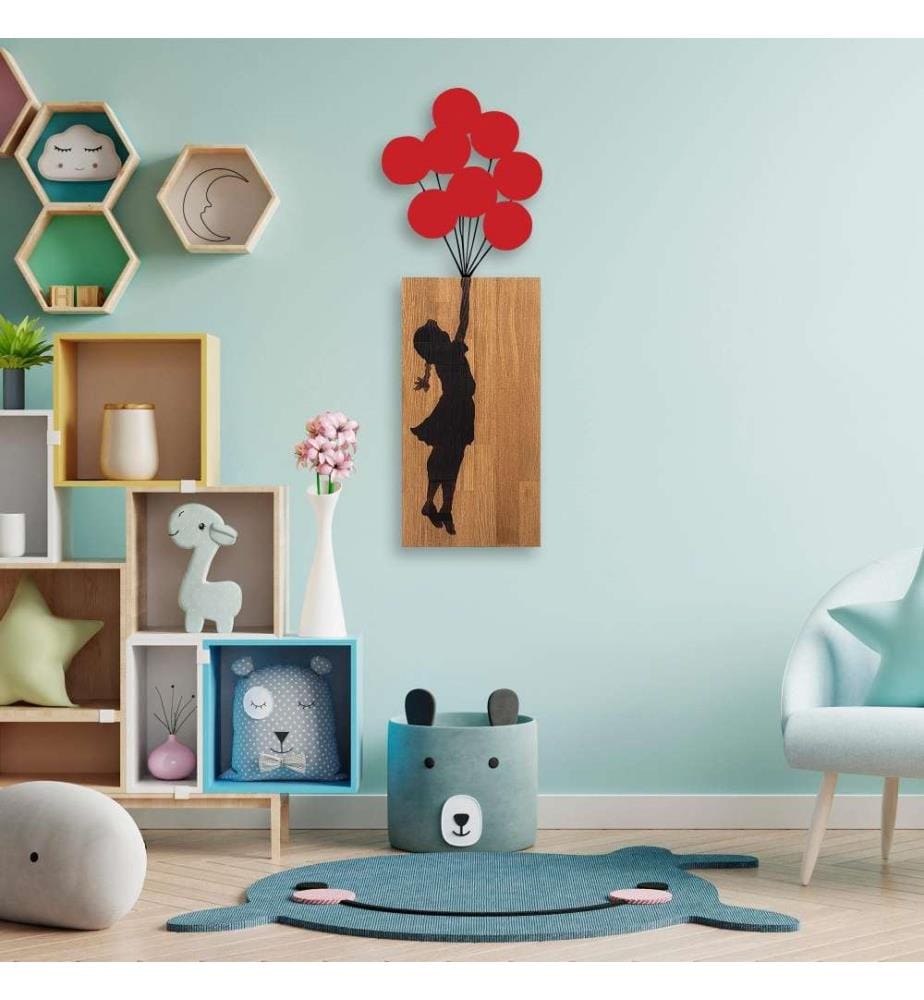 Accessoire mural décoratif en bois, noyer noir, bois