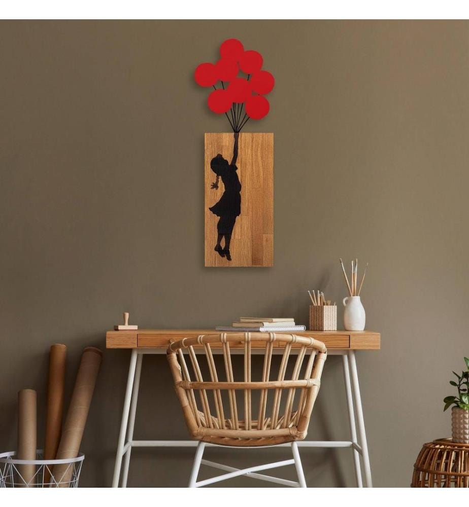 Accessoire mural décoratif en bois, noyer noir, bois