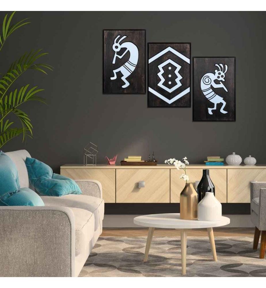 Dekoratives Accessoire für die Wand aus Holz, Multicolor, Sperrholz