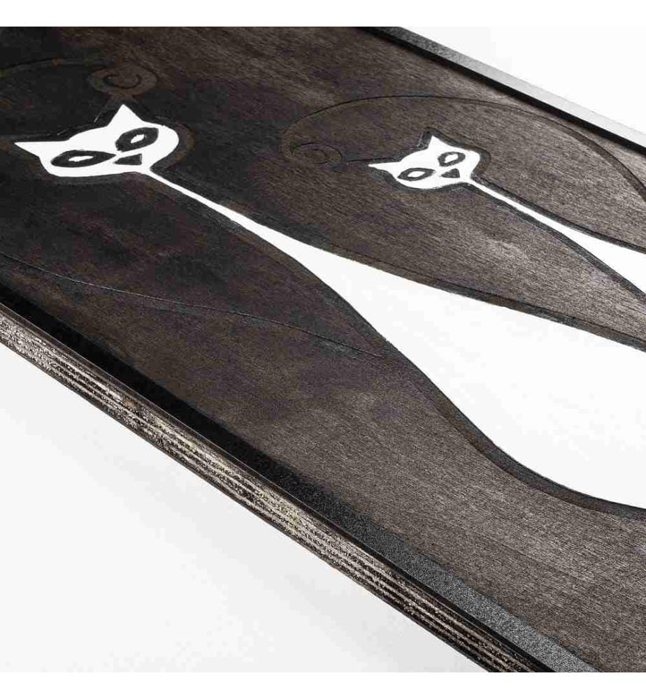 Accessoire mural décoratif en bois, noir et blanc, contreplaqué
