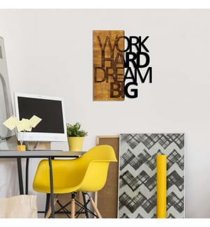 Accessoire mural décoratif en bois, noyer noir, 50% bois - 50% métal