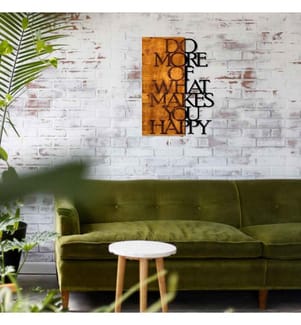 Accessoire mural décoratif en bois, noyer noir, 50% bois - 50% métal