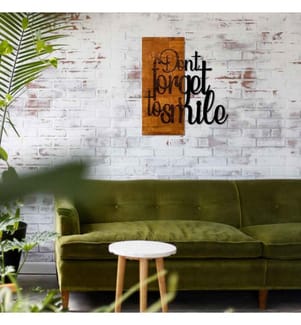 Accessoire mural décoratif en bois, noyer noir, 50% bois - 50% métal