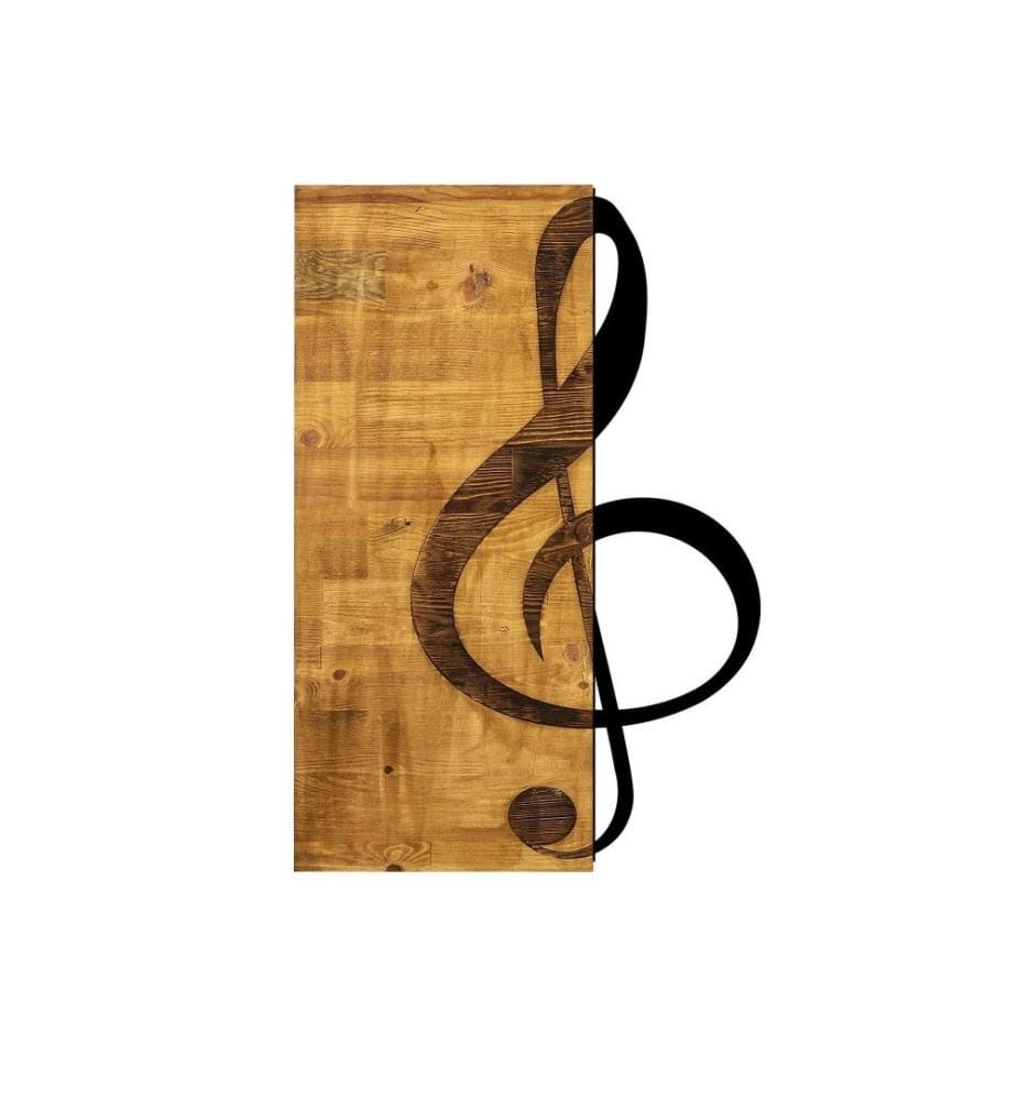 Accessoire mural décoratif en bois, noyer noir, 50% bois - 50% métal
