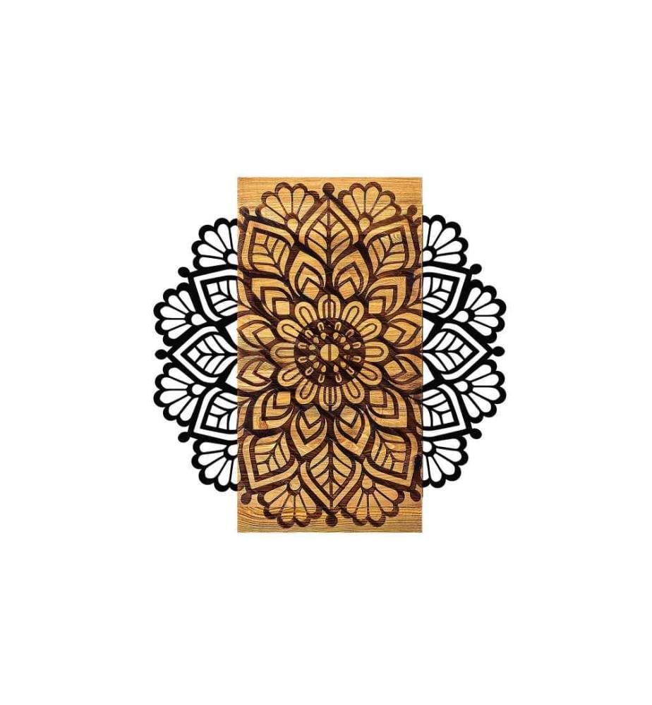 Accessorio decorativo da parete in legno, nero, 50% legno - 50% metallo