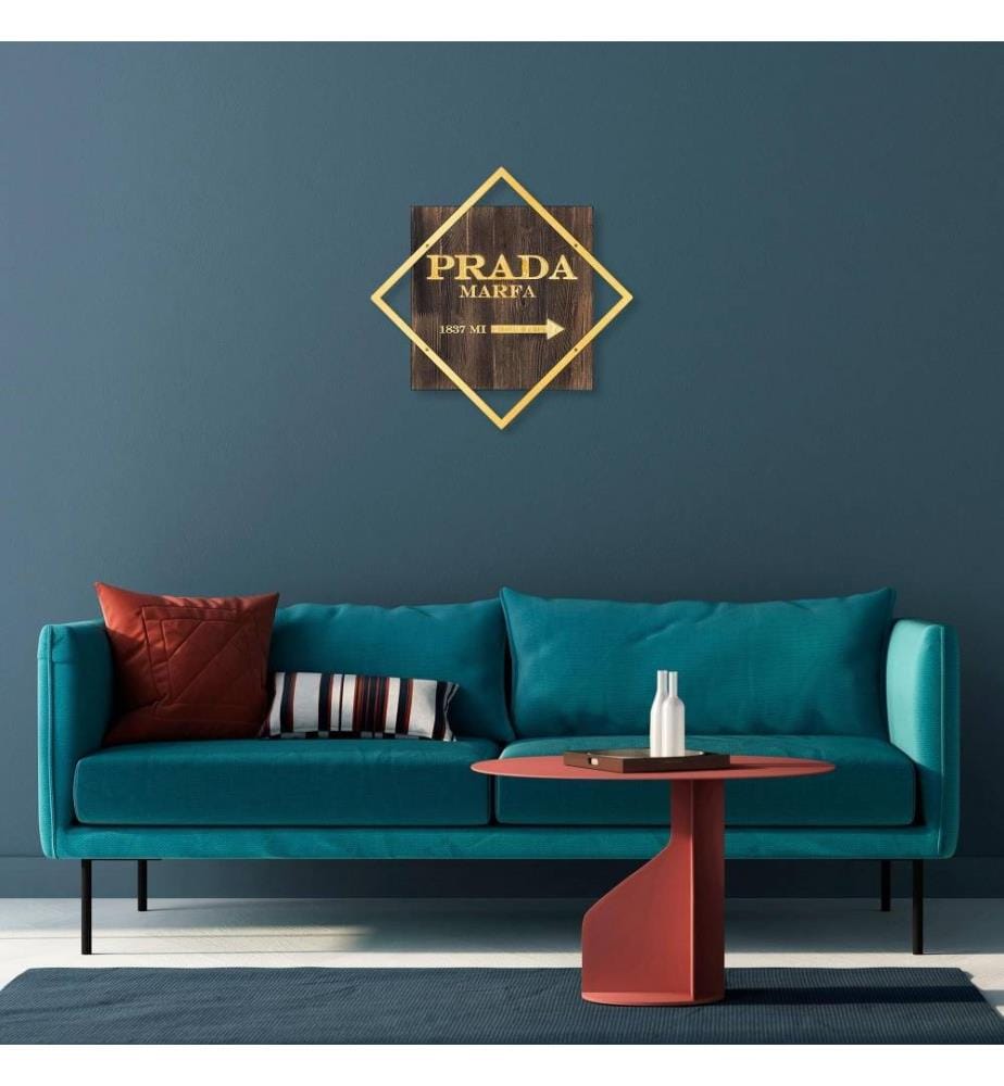 Accessorio decorativo da parete in legno, oro noce, 50% legno - 50% metallo