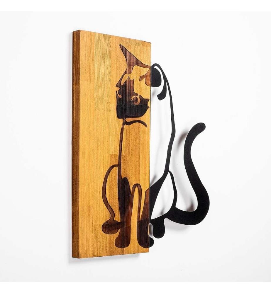 Dekoratives Wandaccessoire aus Holz, Nussbaum schwarz, 50% Holz