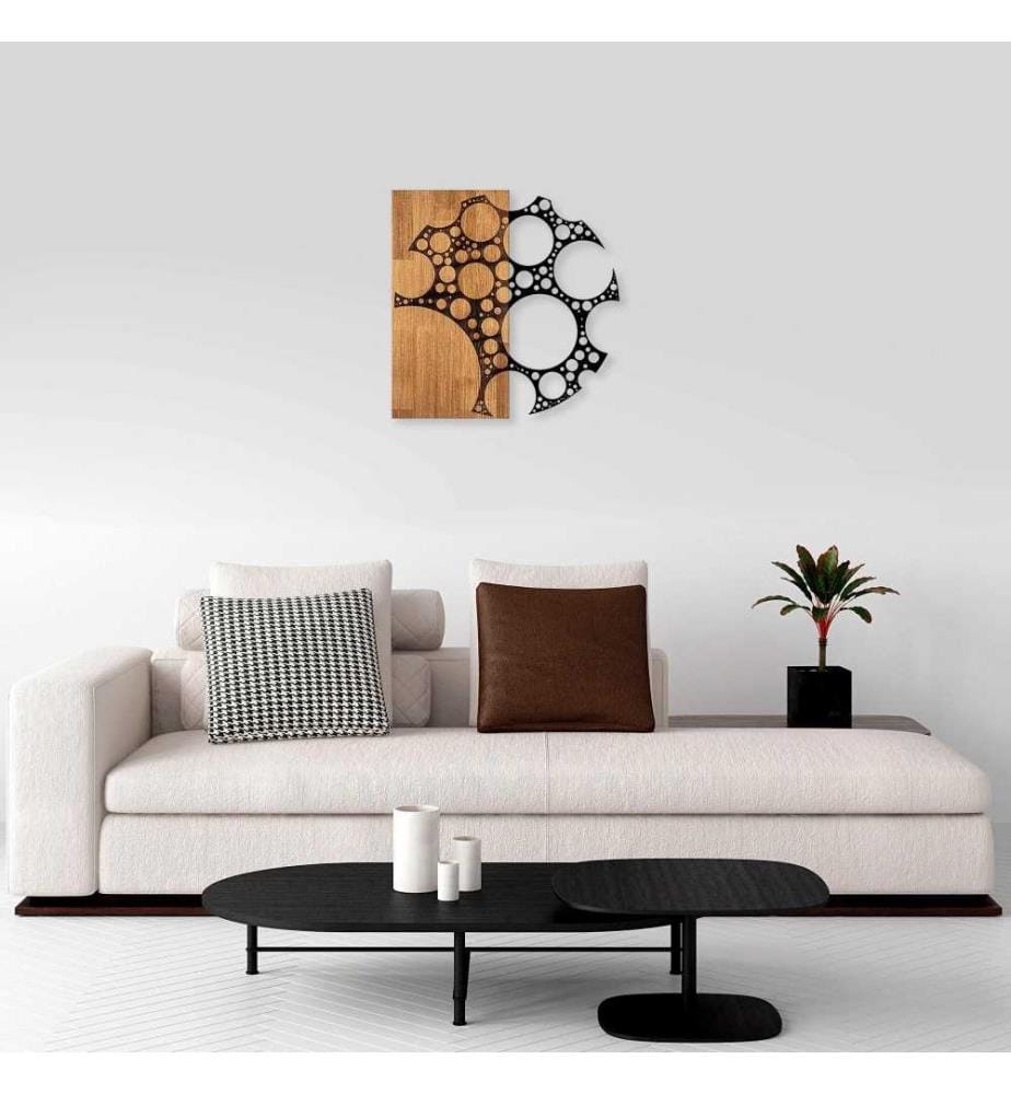 Dekoratives Wandaccessoire aus Holz, Nussbaum schwarz, 50% Holz