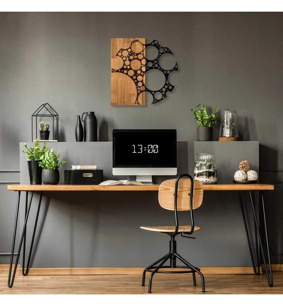 Dekoratives Wandaccessoire aus Holz, Nussbaum schwarz, 50% Holz