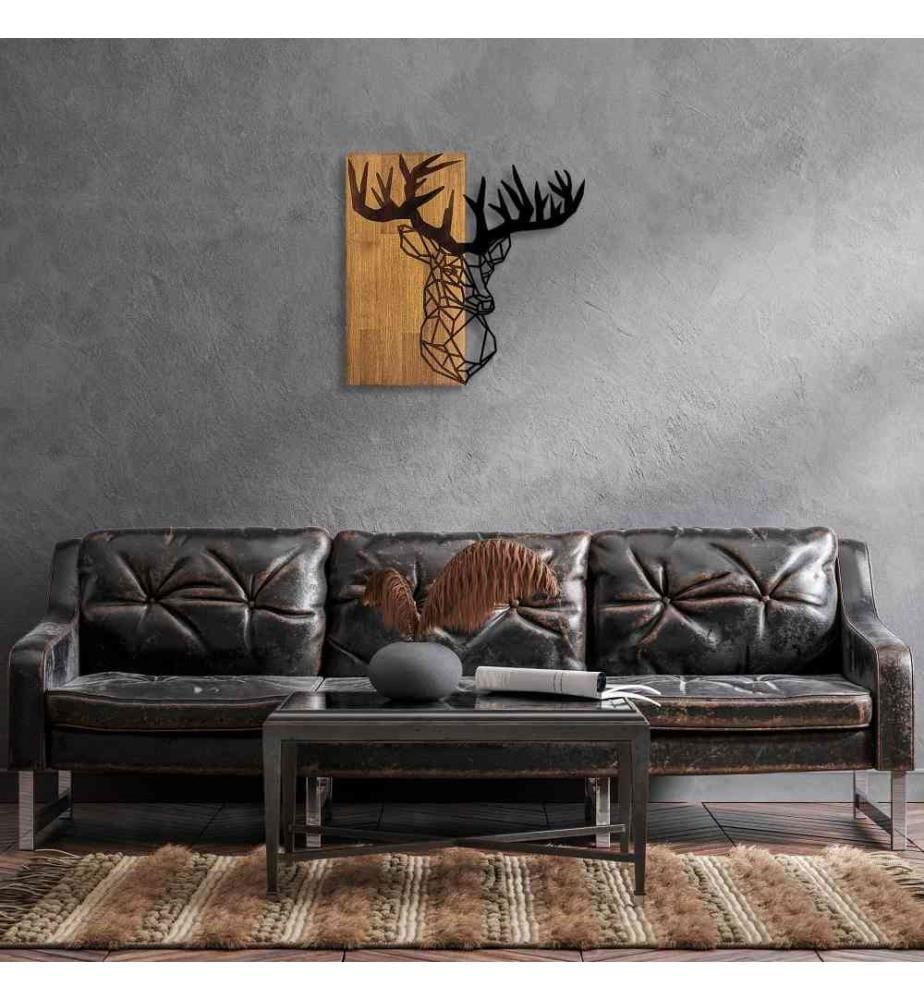 Dekoratives Wandaccessoire aus Holz, Nussbaum schwarz, 50% Holz