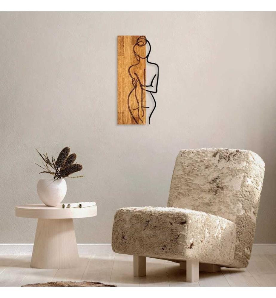 Accessoire mural décoratif en bois, noyer noir, 50% bois