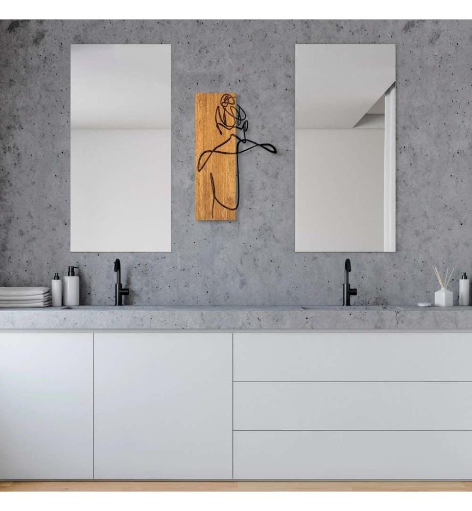 Accessoire mural décoratif en bois, noyer noir, 50% bois