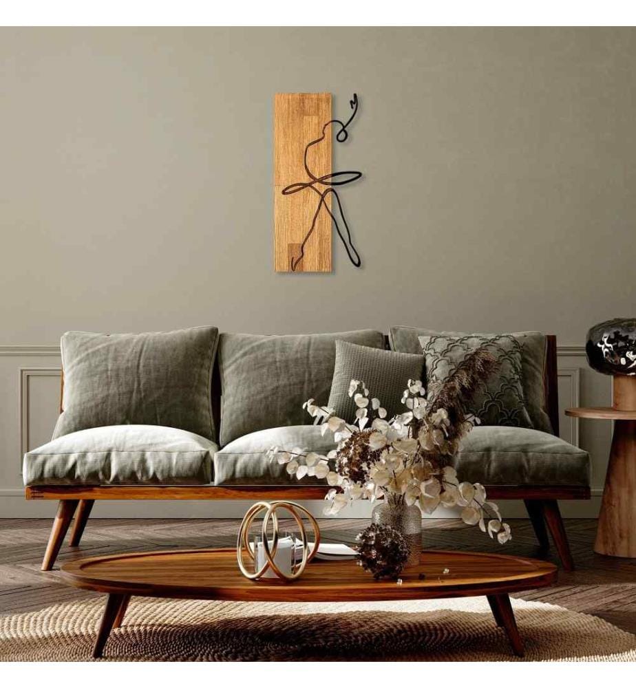 Accessoire mural décoratif en bois, noyer noir, 50% bois