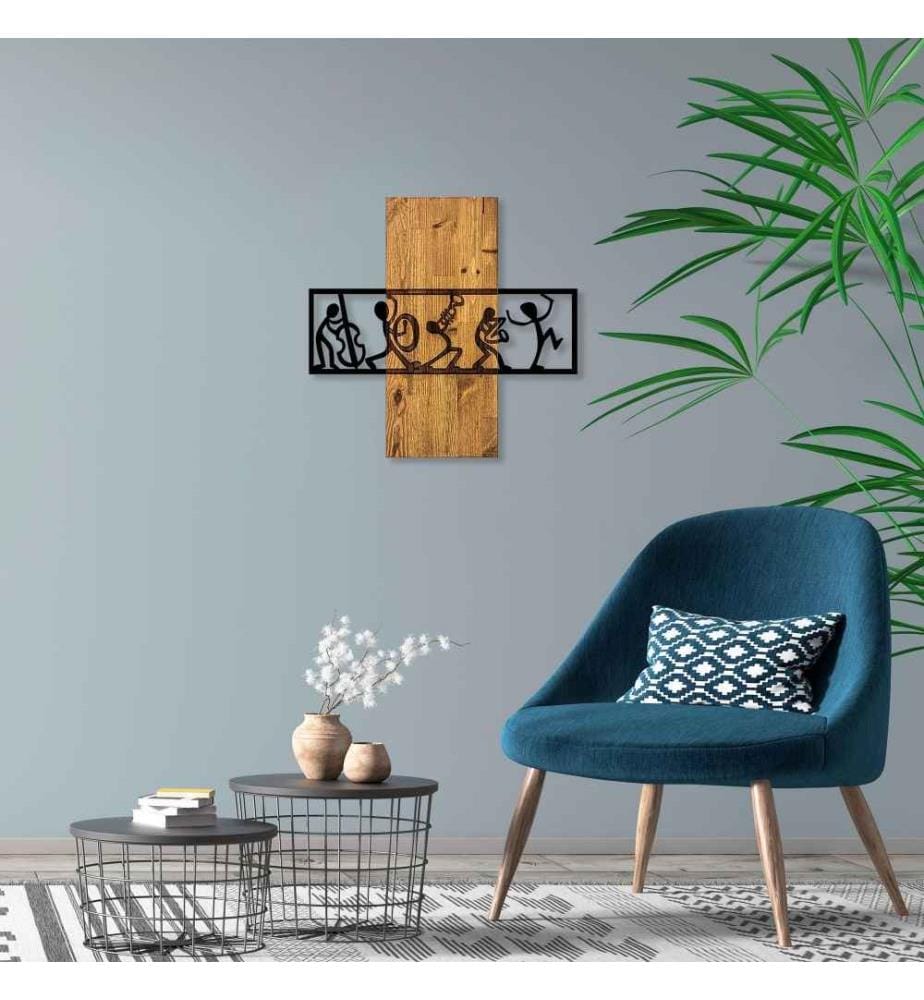Accessorio decorativo da parete in legno, noce nero, 50% legno