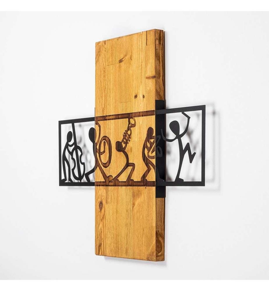 Accessorio decorativo da parete in legno, noce nero, 50% legno