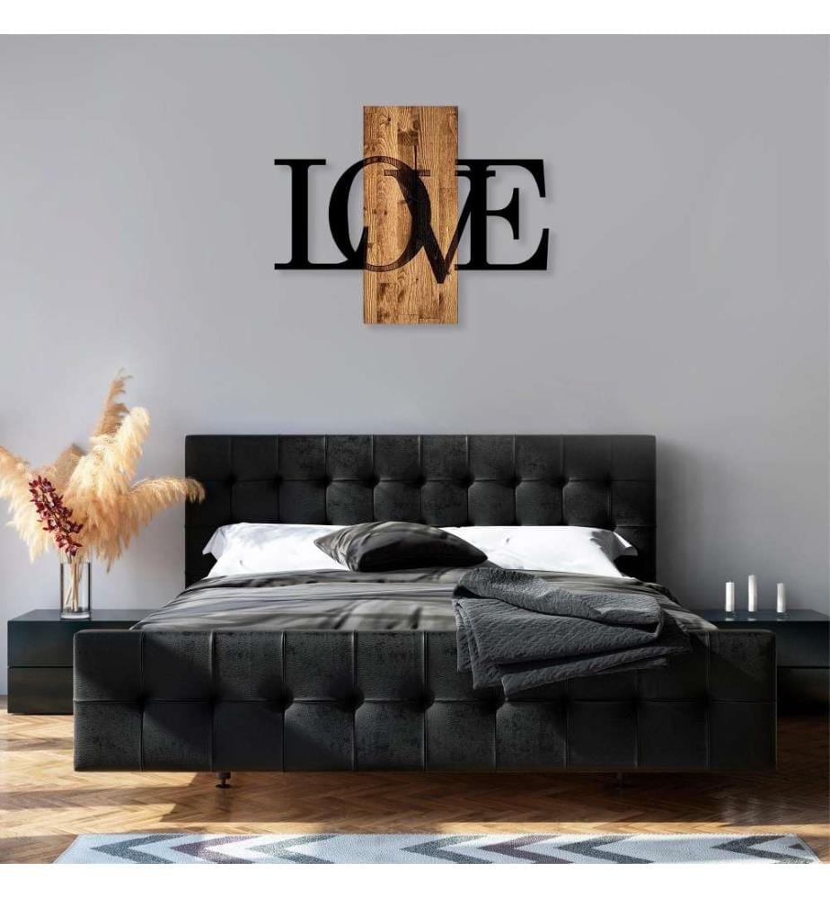 Dekoratives Wandaccessoire aus Holz, Nussbaum schwarz, 50% Holz