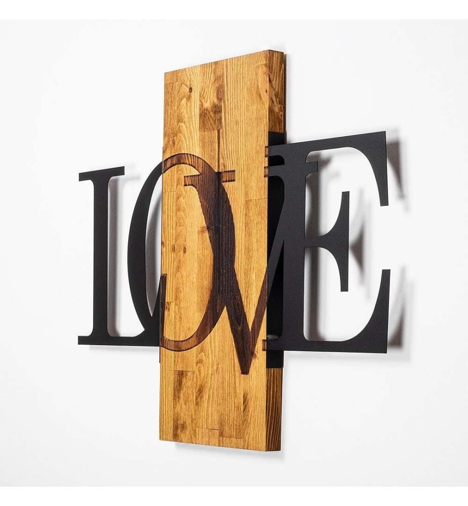 Dekoratives Wandaccessoire aus Holz, Nussbaum schwarz, 50% Holz