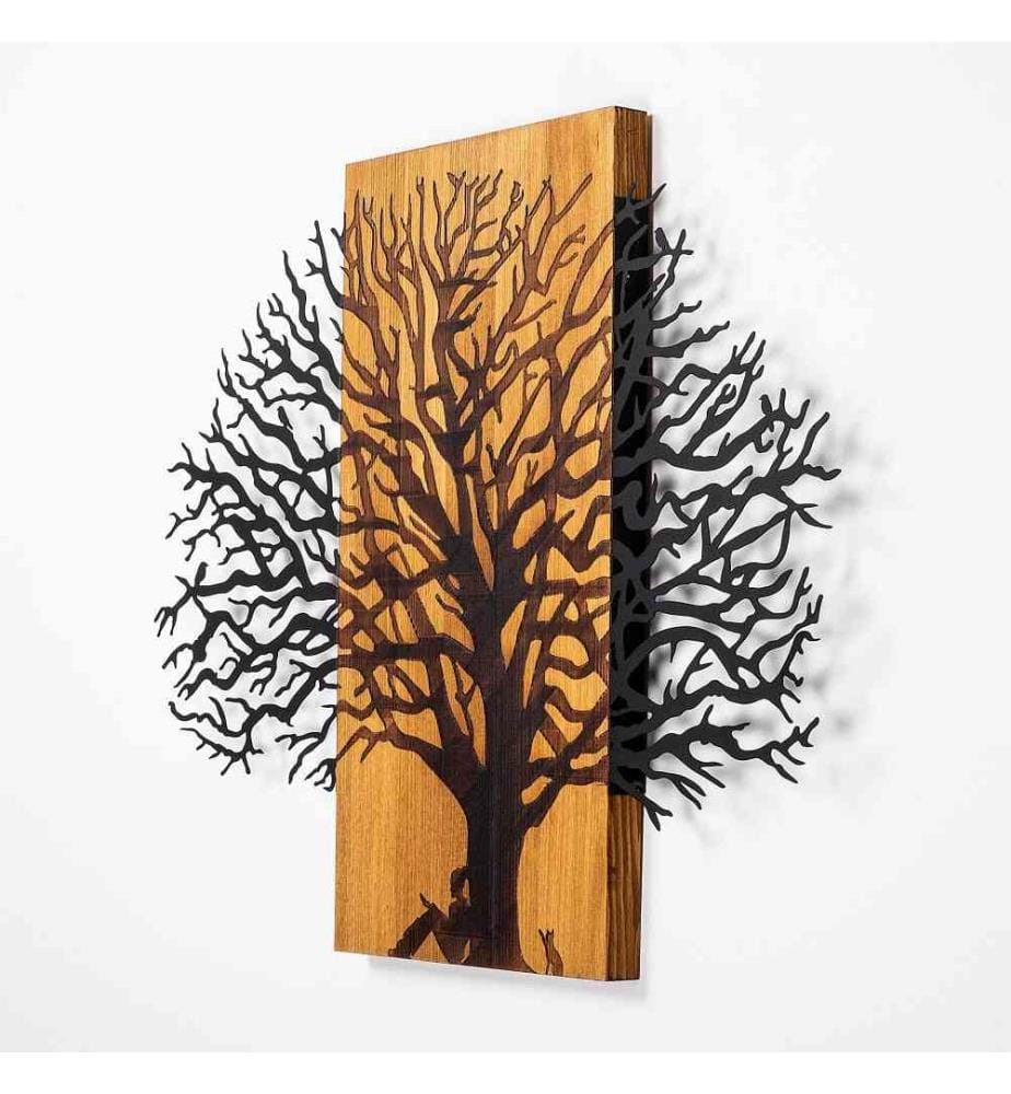 Accessoire mural décoratif en bois, noyer noir, 50% bois