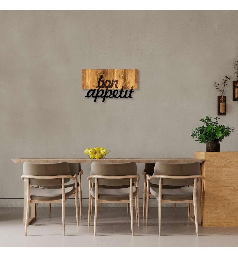 Accessoire mural décoratif en bois, noyer noir, 50% bois