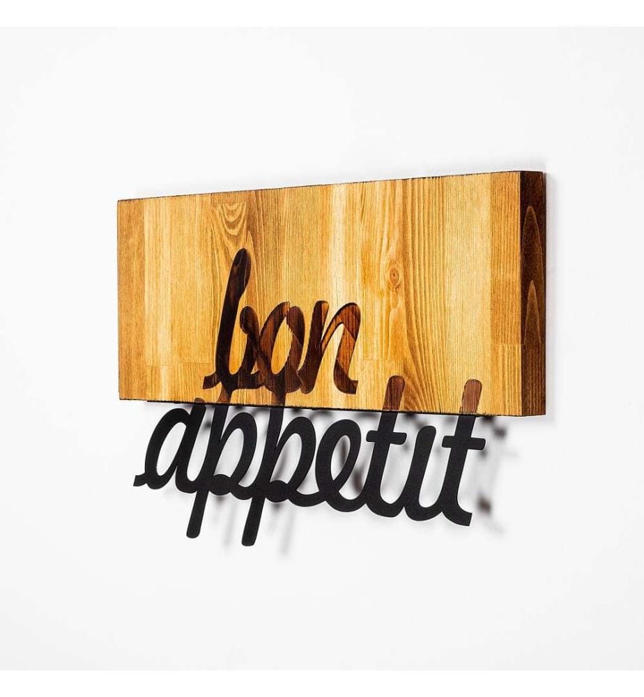 Accessoire mural décoratif en bois, noyer noir, 50% bois