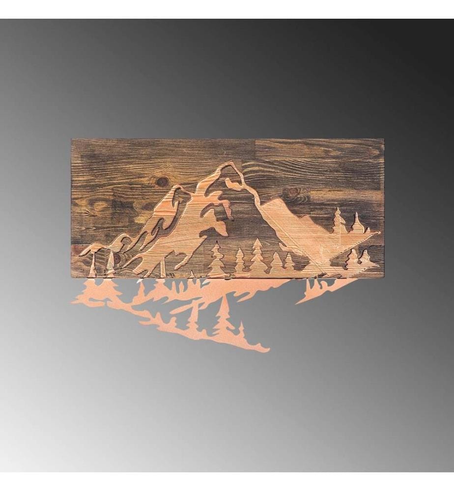 Accessorio decorativo da parete in legno, rame noce, 50% legno