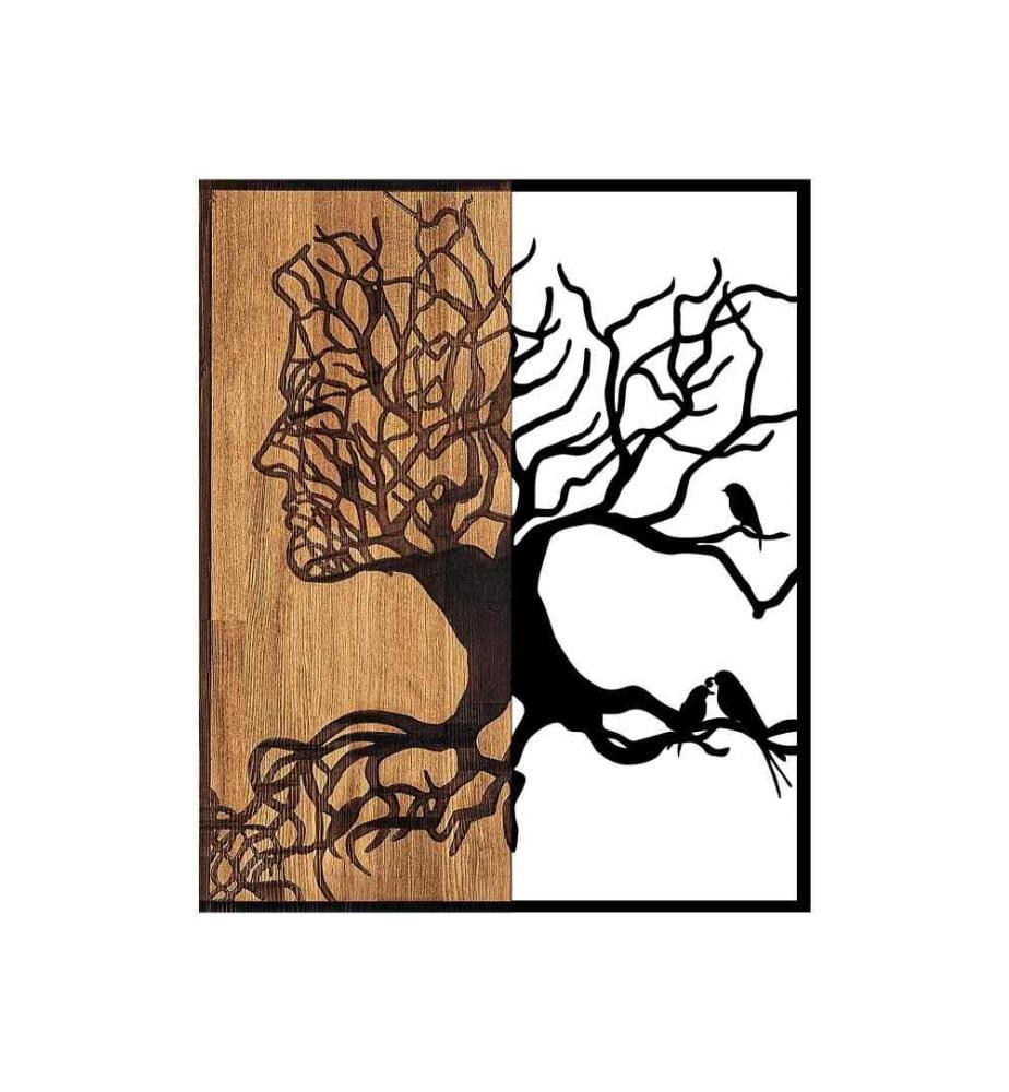 Dekoratives Wandaccessoire aus Holz, Schwarznuss, 50% Holz - 50% Metall