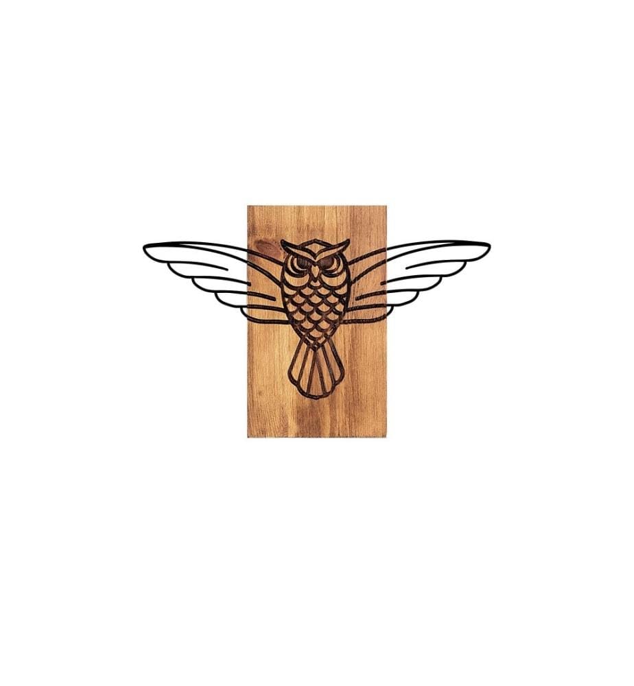 Dekoratives Wandaccessoire aus Holz, Schwarznuss, 50% Holz - 50% Metall