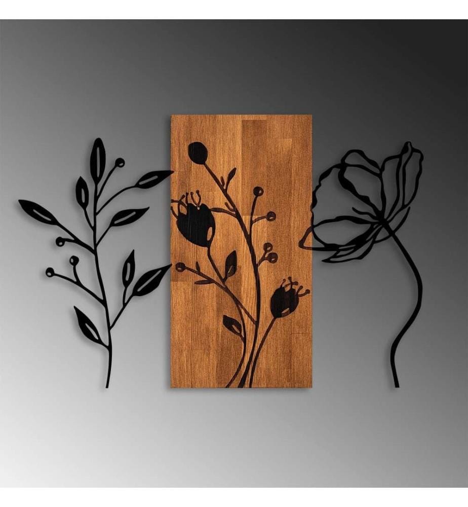 Accessorio decorativo da parete in legno, noce nero, legno