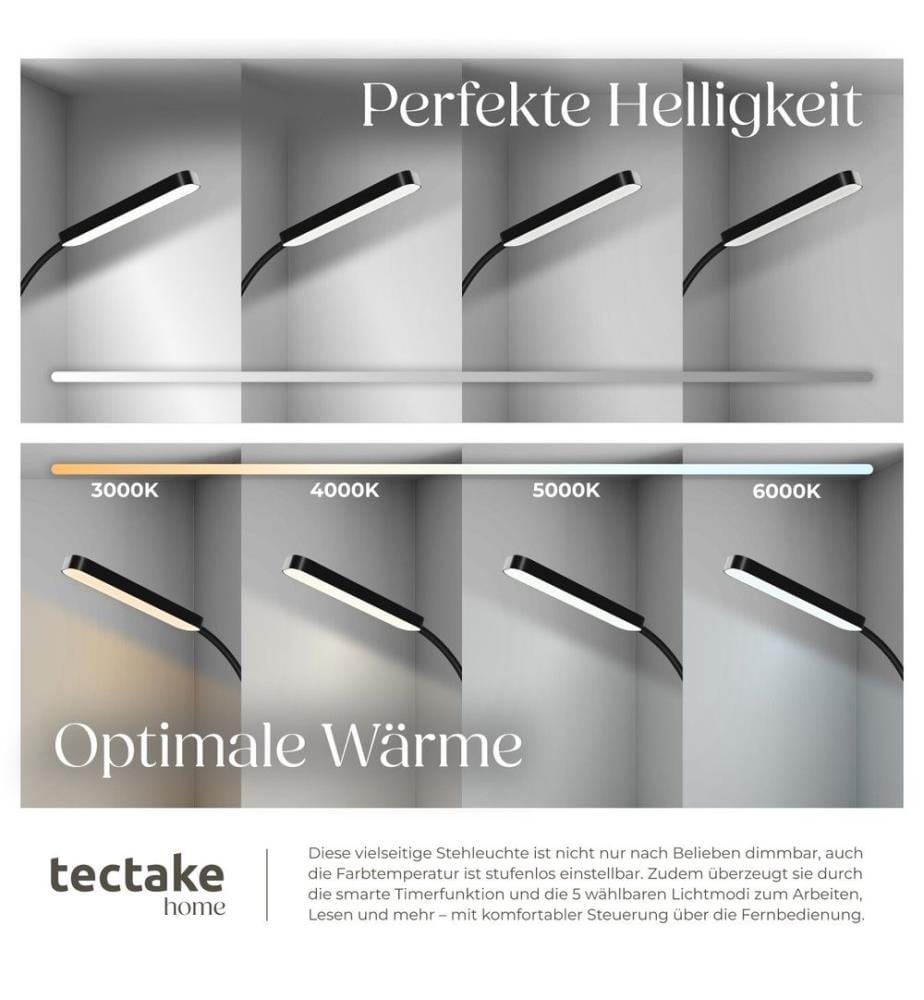 Stehlampe Prisma LED, 5 Lichtmodi, 12 W, dimmbar… | DeinDeal