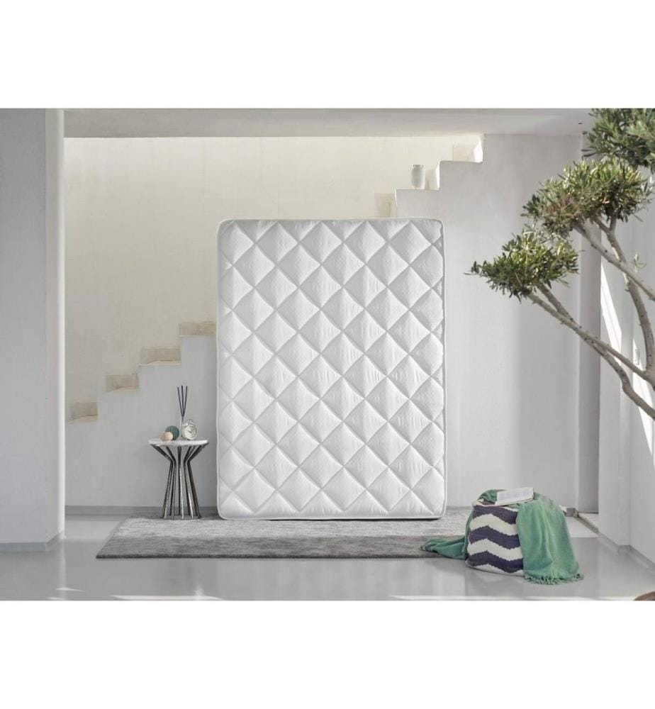 Matelas, blanc, housse en tissu tricoté spécial, mousse hypersoft