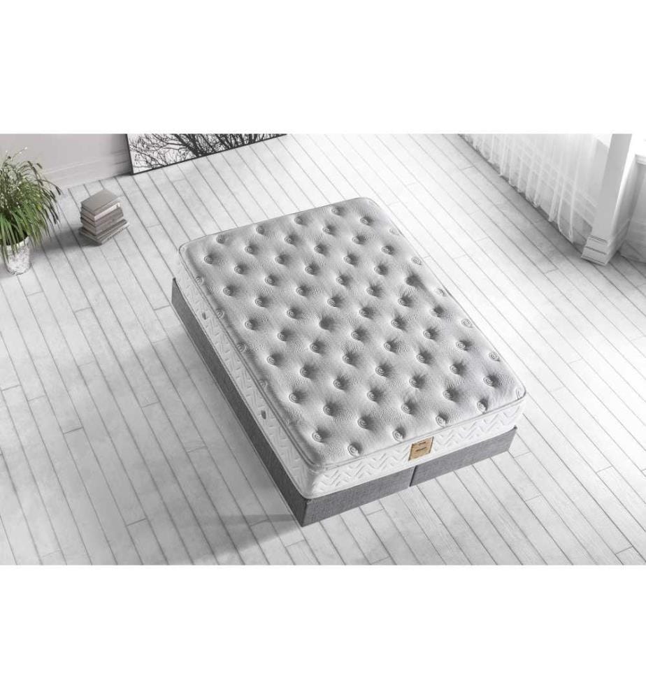Matelas, blanc, housse en tissu tricoté spécial, double rembourrage