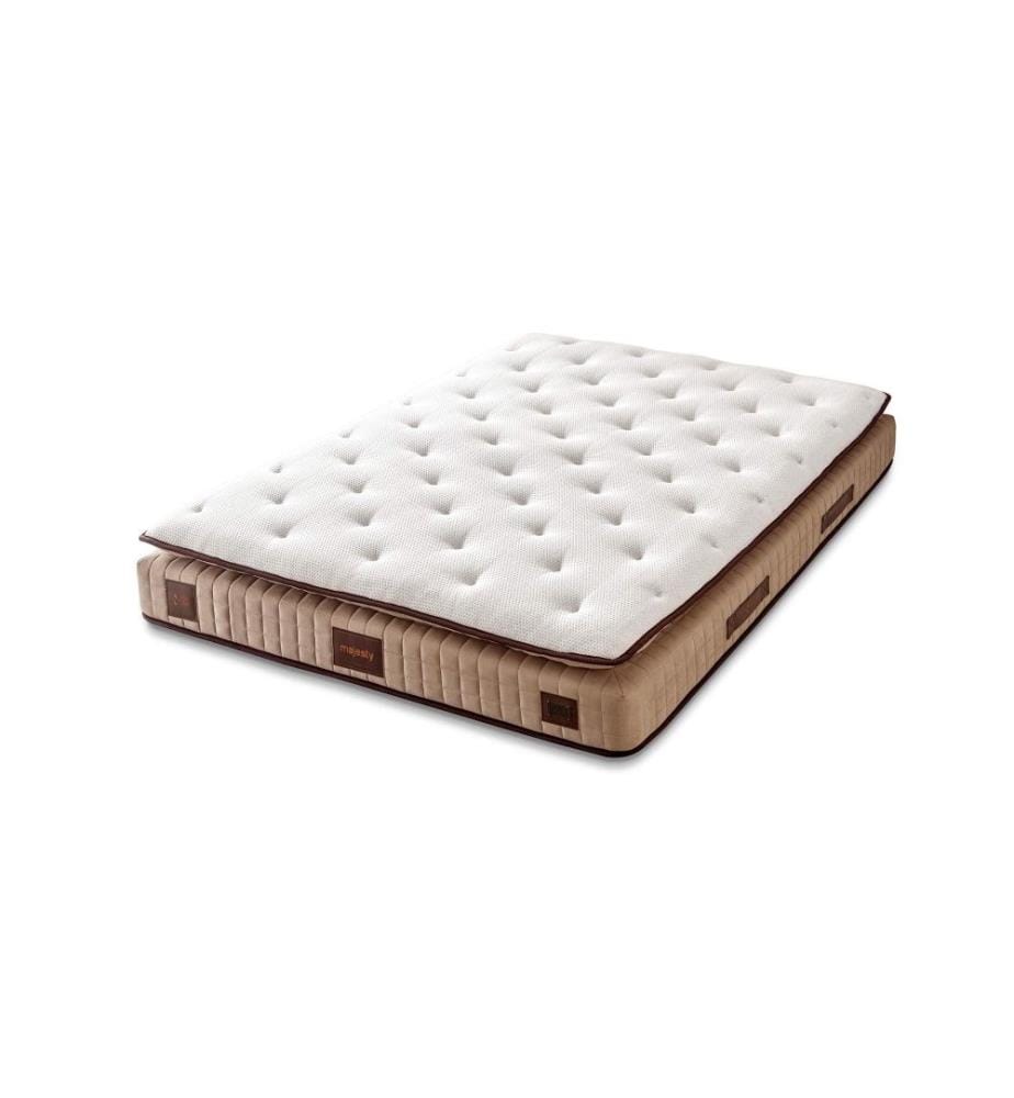 Matelas, blanc, marron, housse en tissu tricoté spécial, une face rembourrée