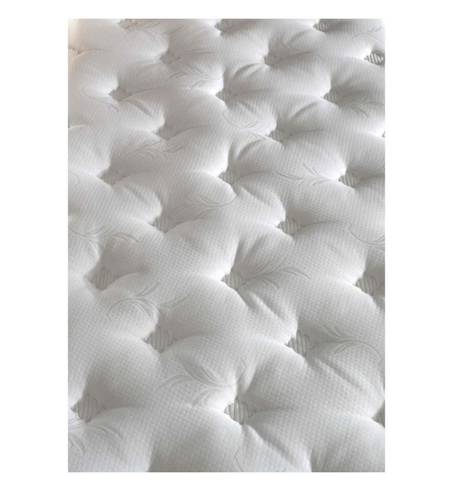 Matelas, blanc, marron, housse en tissu tissé, une face rembourrée