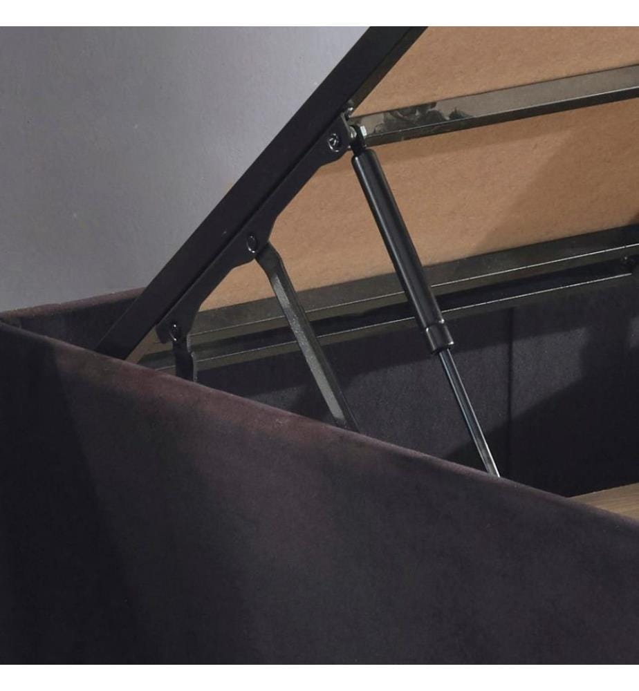 Single Bed Base, Black, Steel Frame, Soho Fabric Fabric