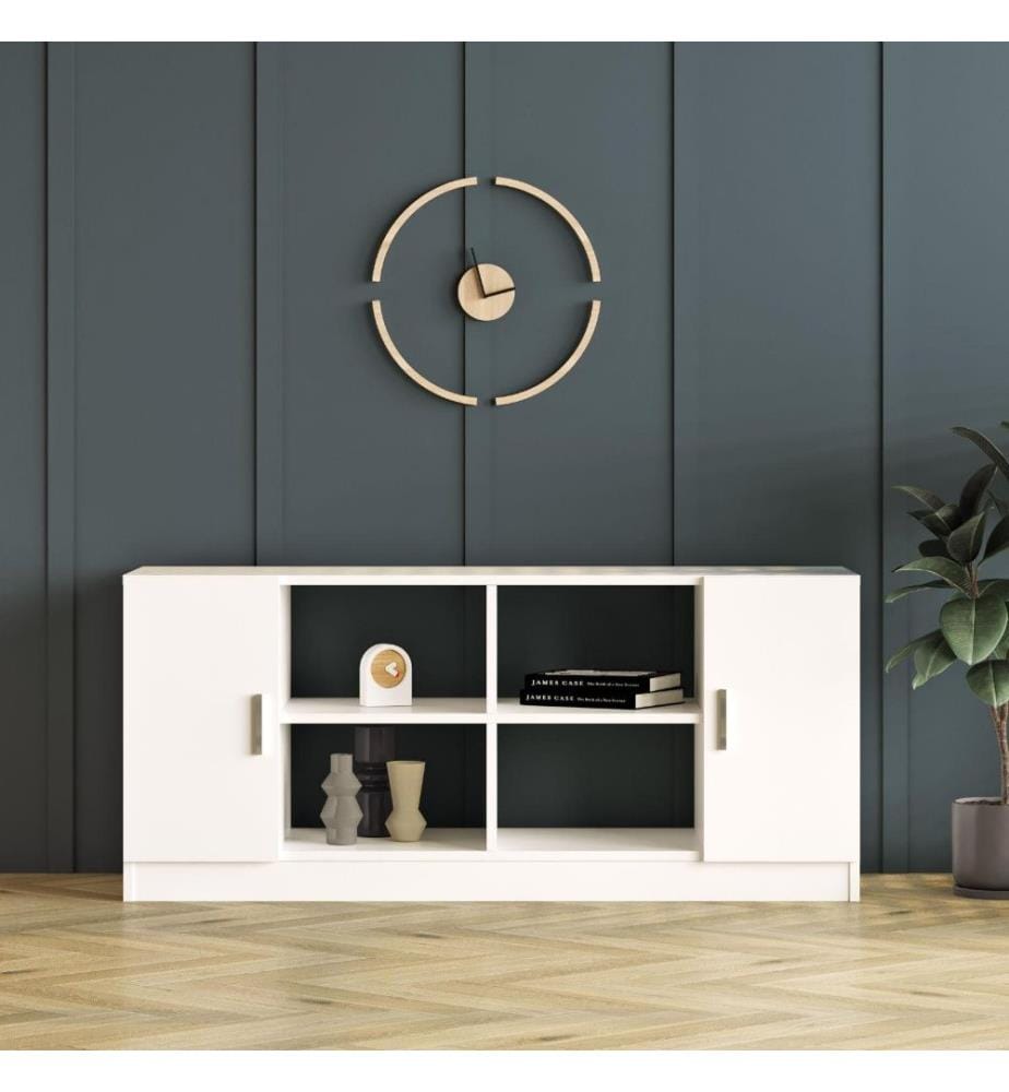 Ensemble de meubles de bureau, blanc, panneau de particules mélaminé