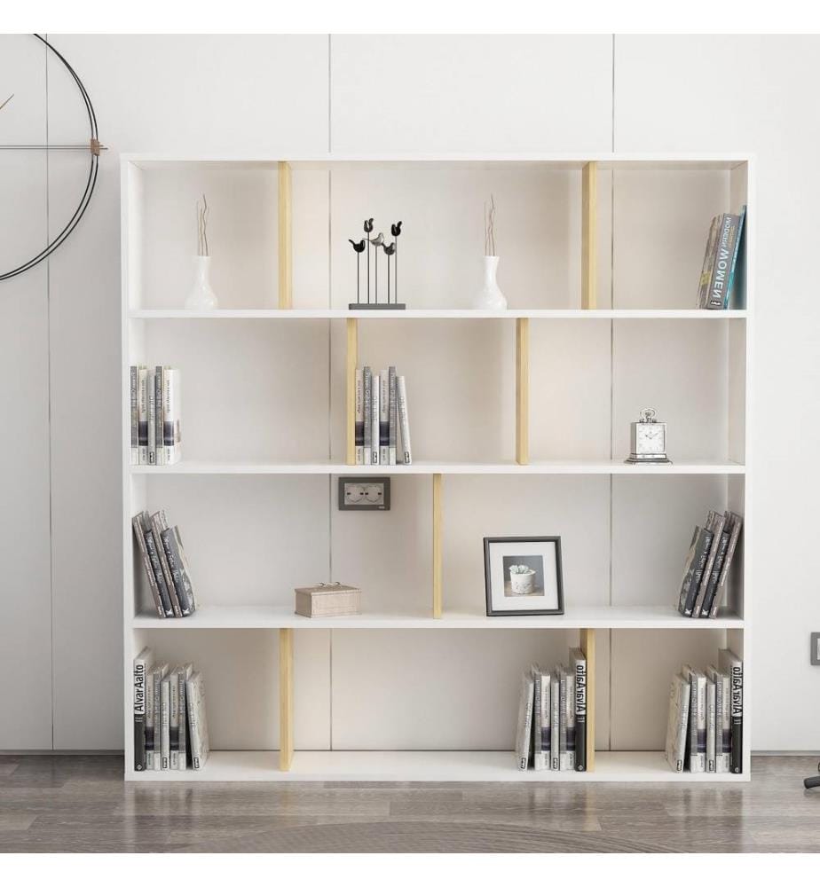 Bibliothèque, chêne, blanc, panneau de particules mélaminé