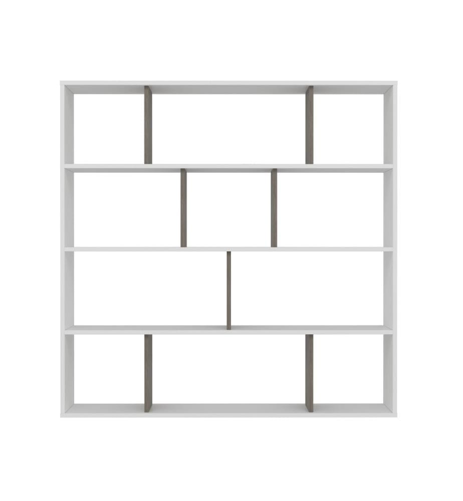 Bibliothèque, blanc, wengé, panneau de particules mélaminé