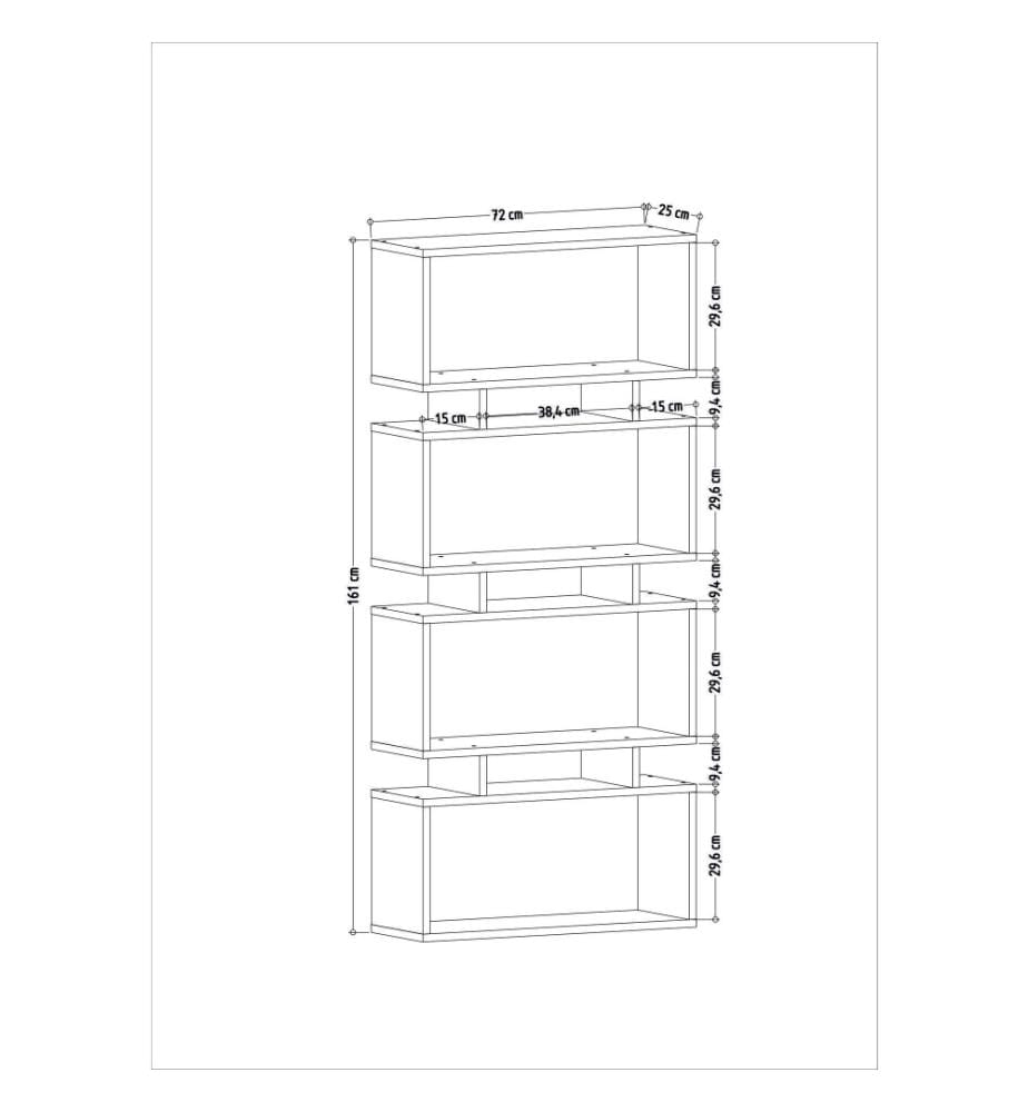 Bibliothèque, chêne, panneau de particules mélaminé
